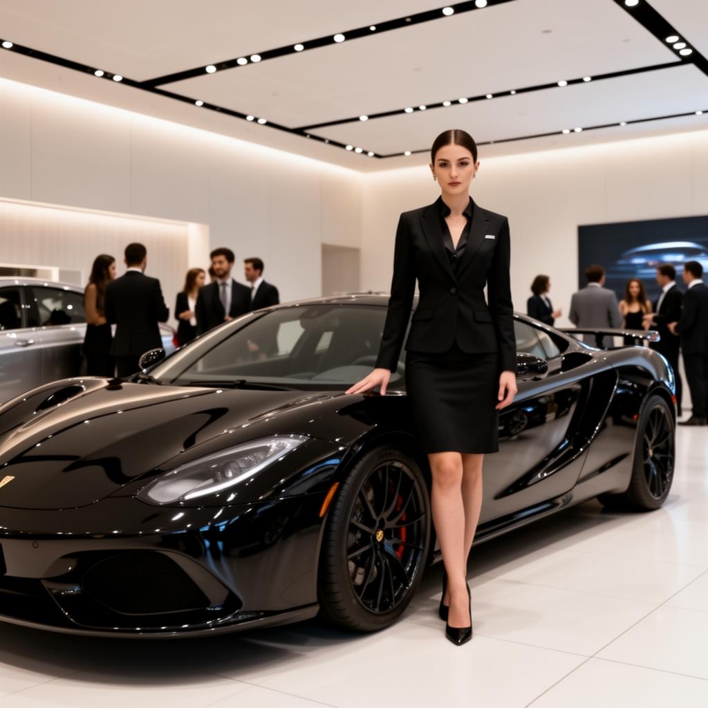 Hostess at car showroom event
